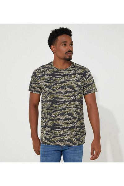 Aeropostale تي شيرت رجالي متعدد الألوان بياقة دائرية وأكمام قصيرة