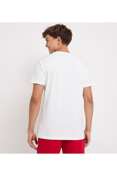 Aeropostale Men's White Text Printed Crew Neck Short Sleeve T-Shirt