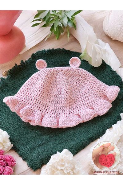 PERFECT Girl's Hat - Hand Knitted, 100% Cotton Bucket Hat