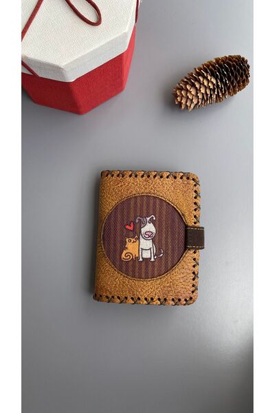 Şaşıkedi Kedi köpek figür tasarım cüzdan