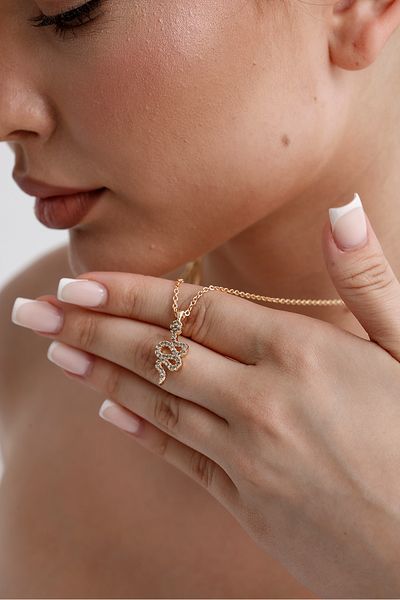 KAMPANİX New Season - Thin Thick Chain and Yilan Figure Trend Combination Non-Tarnish Necklace for Women