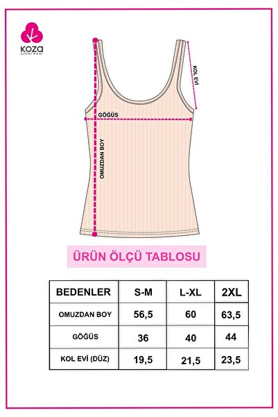 koza iç giyim Women's 2-Piece Thick Strap Corded Tank Top
