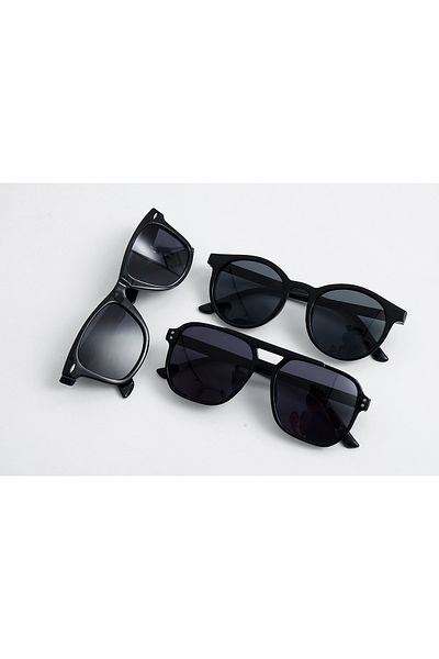 KAMPANİX New Season Unisex Sunglasses Set - 3-Piece with Bill Detail