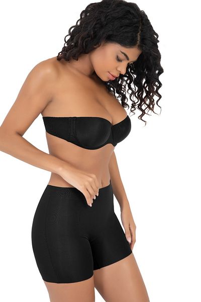 BANEGA High Waist Recovery Black Boxer Corset - With Laser Cut and Anti-Slip Tape