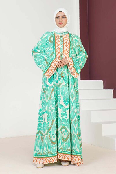 SGS Πράσινο φόρεμα από βισκόζη