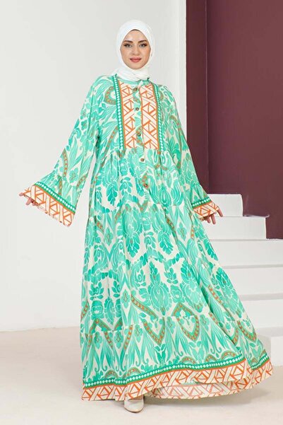 SGS Πράσινο φόρεμα από βισκόζη