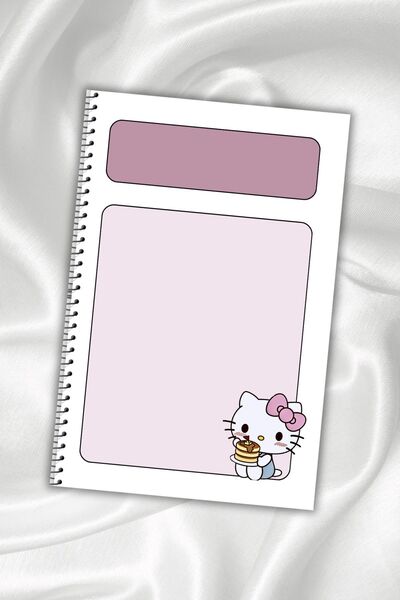 daily notebook Hello Kitty ve Kuromi Çizgisiz Defter,64 Sayfa,a5,spiralli Defter