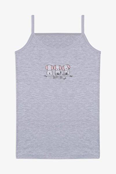 koza iç giyim Girl's 3-Piece Cute Dog Patterned Cotton Tank Top