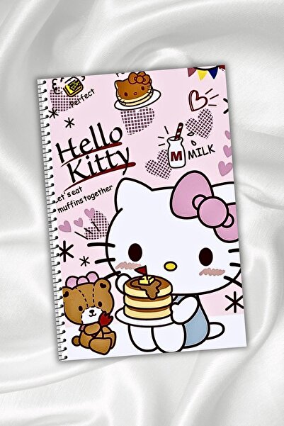 daily notebook Hello Kitty ve Kuromi Çizgisiz Defter,64 Sayfa,a5,spiralli Defter
