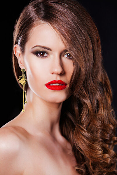 PSGT Çelik Sallantı Kelebekli Yıldız Küpe