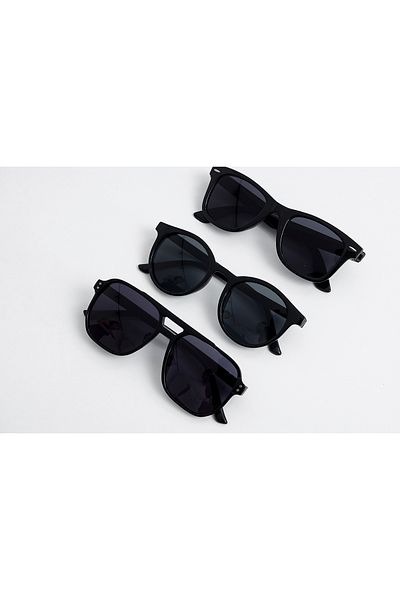 KAMPANİX New Season Unisex Sunglasses Set - 3-Piece with Bill Detail