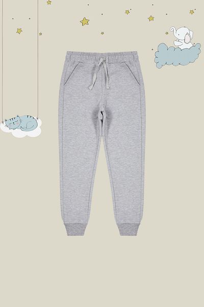 TRENDYOLKIDS Unisex šedé šněrovací tepláky s kapsami - TKDAW25EA00000