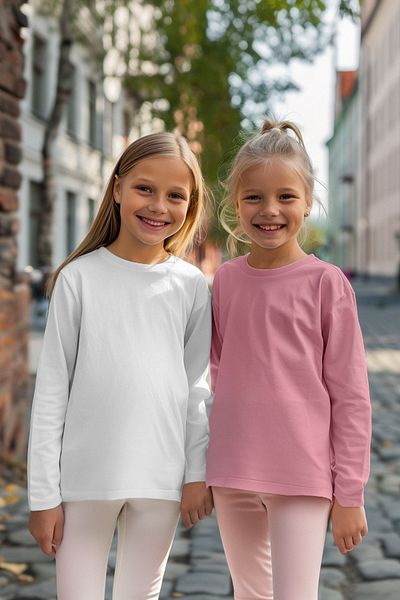 TRENDYOLKIDS Balení 2 růžovo-bílých dívčích triček – obyčejná bavlna, pletené Tkdaw25Ts00000