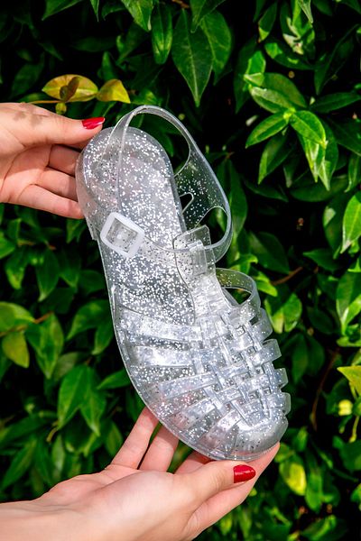 SOHO Transparente Glitzer-Damensandalen 18234