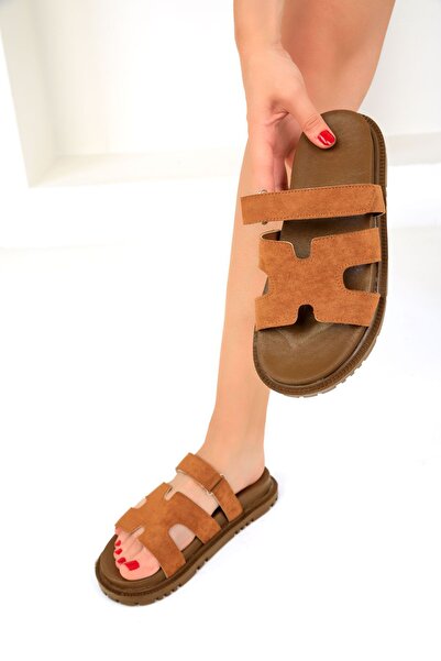 SOHO Tan Suede Women's Slippers - Model 19290