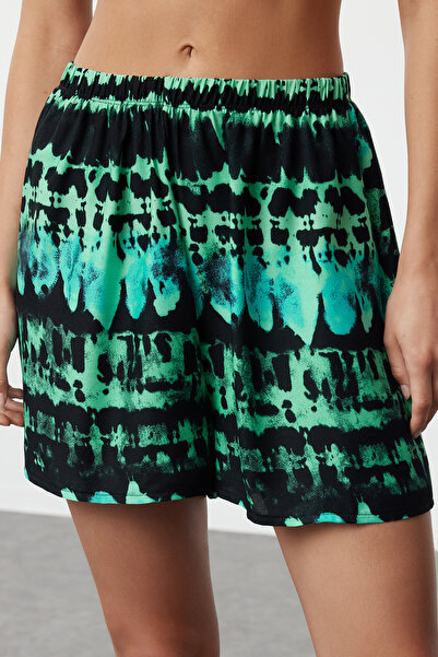 Trendyol Collection Szövött absztrakt mintás ingek és rövidnadrágok strandkészlet - TBESS24AU00069