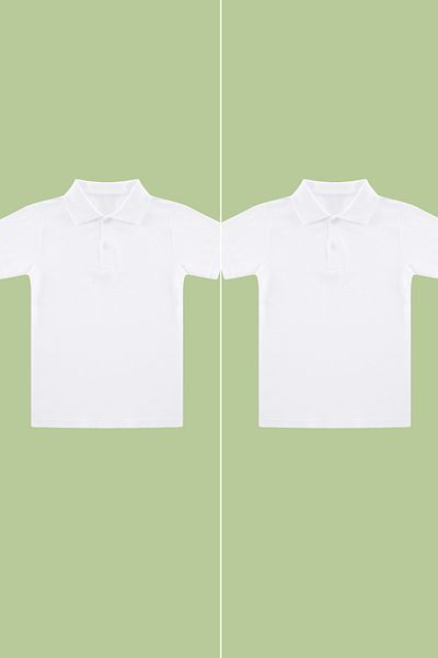 TRENDYOLKIDS طقم تي شيرت محبوك بياقة بولو بيضاء للجنسين مكون من قطعتين - كم قصير TKDSS24TS00023