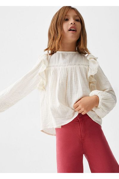 MANGO Kids Nahtlose Culotte-Jeanshose mit Bündchen