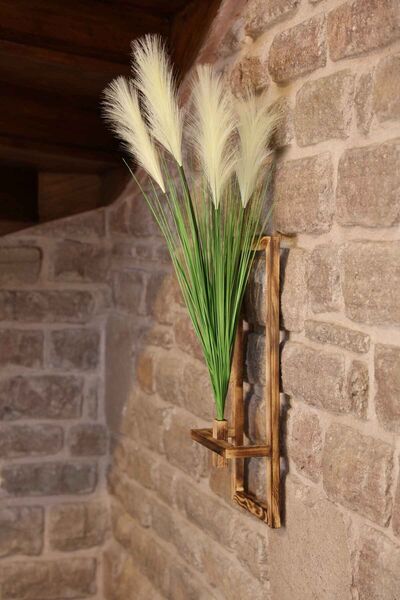 DDPEST Dds-a204 Dekoratif Ahşap Saksıda Yapay Çiçek Aranjman Duvar Saksısı-nt