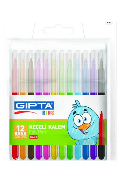 Gıpta 12 Color Felt Crayons - With PVC Bag