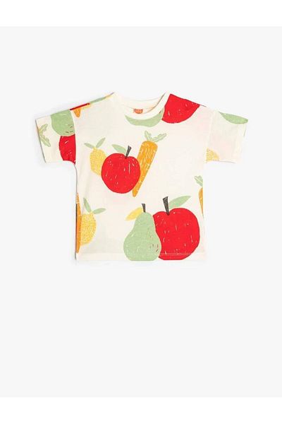 Koton Baby Boy T-shirt - 4SMB10326TK, Cotton, White Patterned