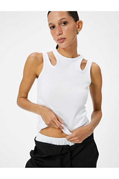 Koton 4SAK10098EK Koton Women's Tank Top WHITE