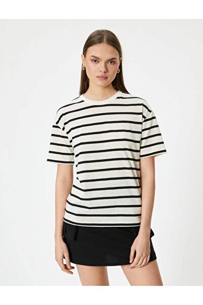 Koton 4SAL10824IK - Dámské tričko Koton Black Striped