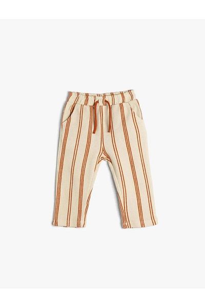 Koton 4SMB40083TK Koton Baby Boy Tracksuit Bottom ECRU STRIPED