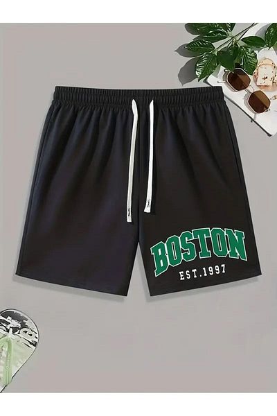 Let's Wear Σορτς με στάμπα Boston