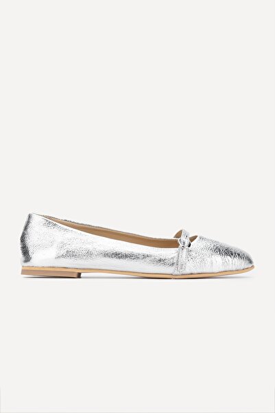 Valmenti Shine Kadın Lame Hakiki Deri Babet