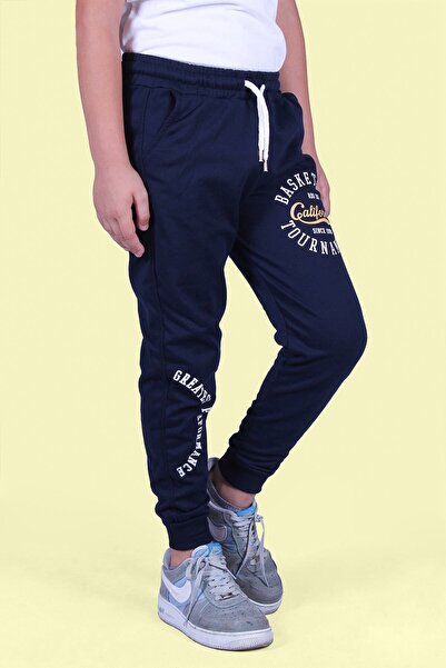 PANİO KİDS Μπλε ναυτικό μπλε φούτερ με διπλή τσέπη για αγόρια με στάμπα μπάσκετ