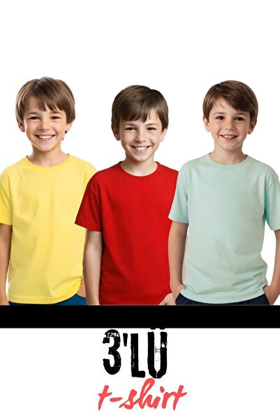 panios kids TRIOU PLAT PENTRU COPII, UNISEX, 3 PUC, GÂT ROTUND, MÂNECĂ SCURTĂ