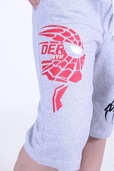 PANİO KİDS Der-Man Text Printed Wide Leg Double Pocket Boy's Black Capri