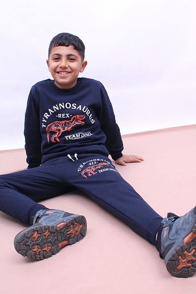 PANİO KİDS Σετ φόρμας Team Dino Printed Boy's Bottom-Top Navy Blue