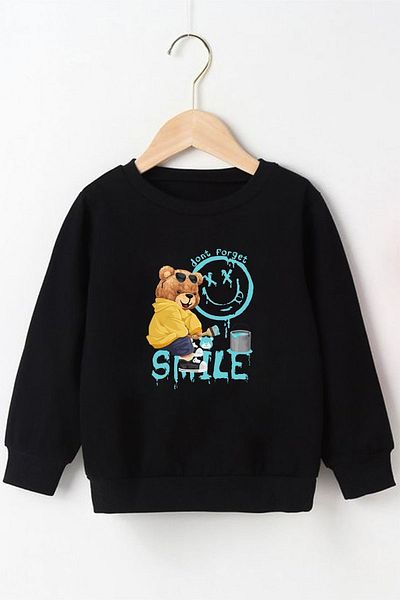 panios kids Комплект от 2 сиво-черни суитчъра с щампа на усмивка за момче