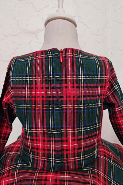 Shecco Babba Girls' Red Plaid Christmas Dress Red Tutu Puffy Dress