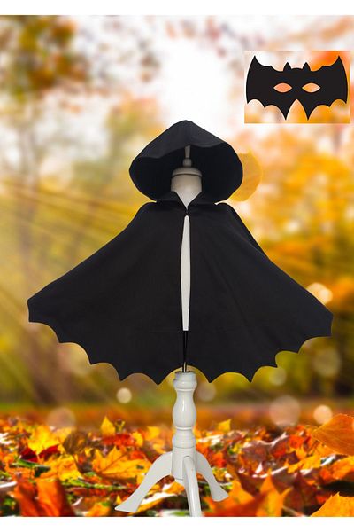 Shecco Babba Children's Bat Cape and Mask Set - Halloween Children's Costume