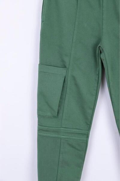 NK Girl's Elastic Waist Pocket Detailed Soft Trousers