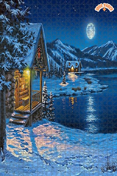 Teona Ahşap Güzel Noel Gecesi Dekoratif Çift Katlı Çerçeveli Asılabilir Ahşap...