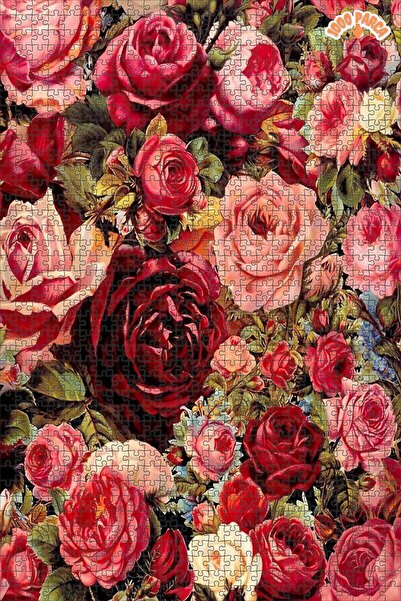 Teona Ahşap Kırmızı gül çiçekleri Dekoratif Çift Katlı Çerçeveli Asılabilir A...