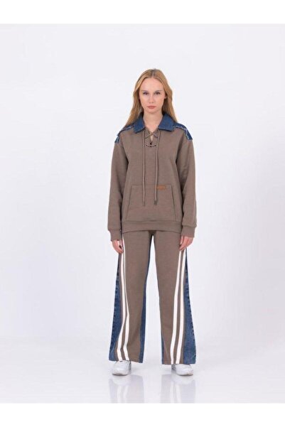 Zekids Pantaloni de denim cu dungi pentru fete