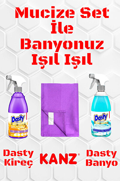 Kanz Alman Mikrofiber Bez 1 Adet, Dasty Kireç 1 Adet, Dasty Banyo 1 Adet