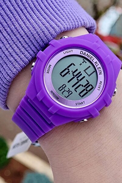 Daniel Klein Mor Renk Hediye Paketli 7 Farklı Işıklı, Alarmlı, Kronometreli Kız Çocuk Kol Saati Dkgnct939