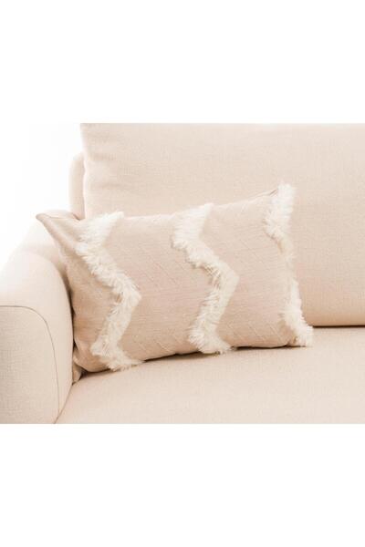 Vanelli Home Peluş Detaylı 30x50 cm Dikdörtgen Kırlent Kılıfı CVICM1C00X00001...