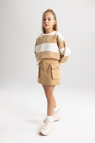 DeFacto Girl's Gabardine Skirt - B2595a823au Model