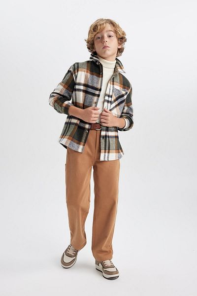DeFacto Fiú flanel kockás oversize ing - hosszú ujjú W5266a623wn
