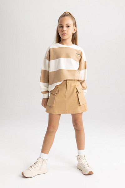 DeFacto Girl's Gabardine Skirt - B2595a823au Model