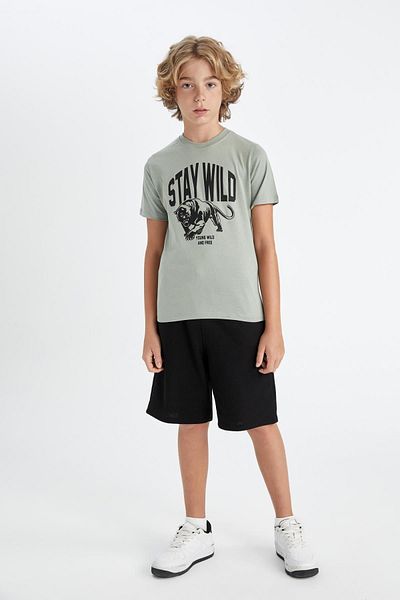 DeFacto Boy's Short Sleeve Crew Neck T-Shirt - C6881A824SM