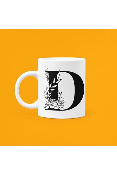 UUR STORE Letter D Printed Mug