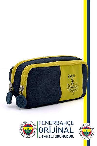 Fenerbahçe Γνήσια μολυβοθήκη με διπλό μάτι σε κίτρινο Navy Blue